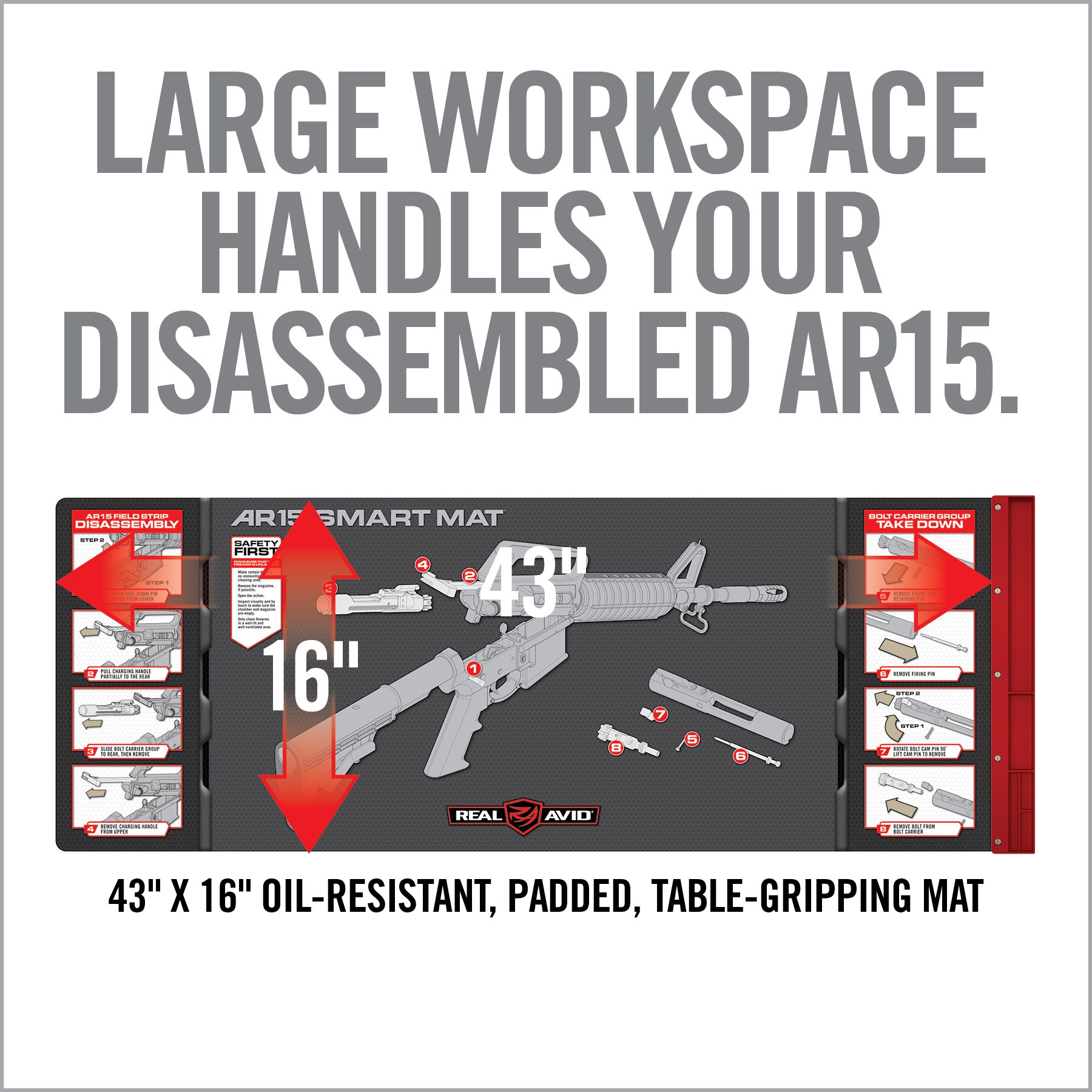 the large workspace handles your disassembled ar15