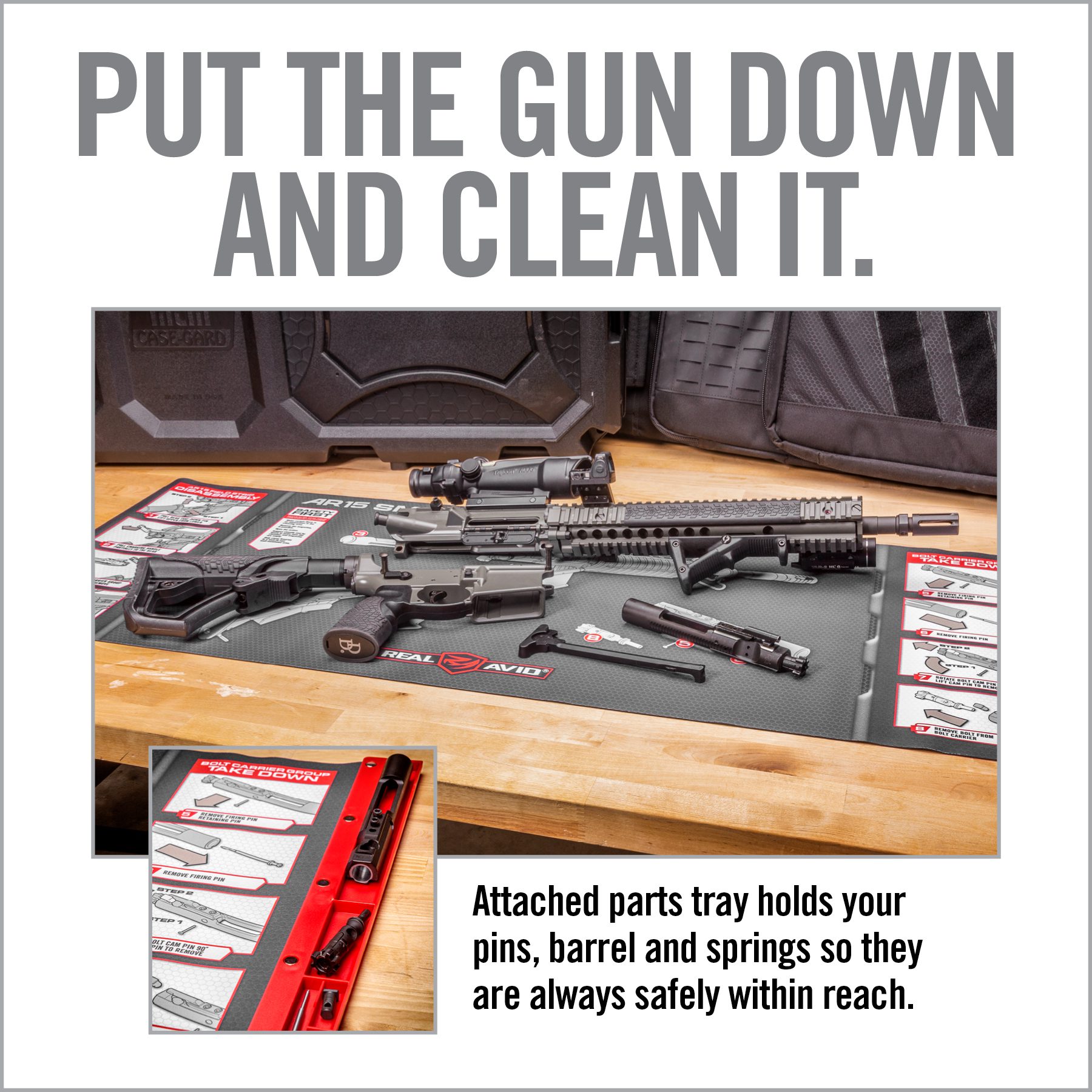an advertisement for the gun down and clean it