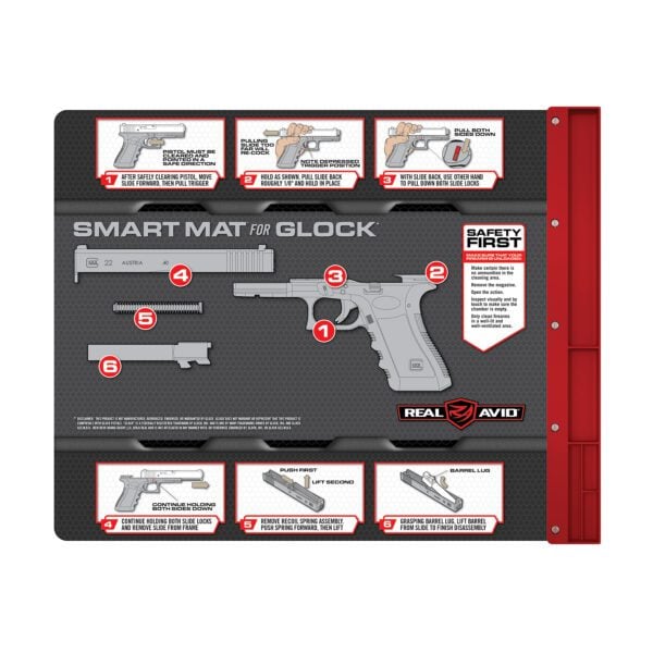 the smart mat for glock is shown with instructions