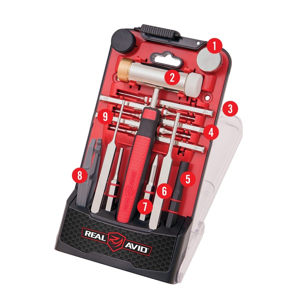 a set of tools in a case with instructions