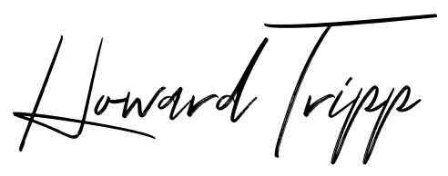 the word howard tripp written in cursive writing