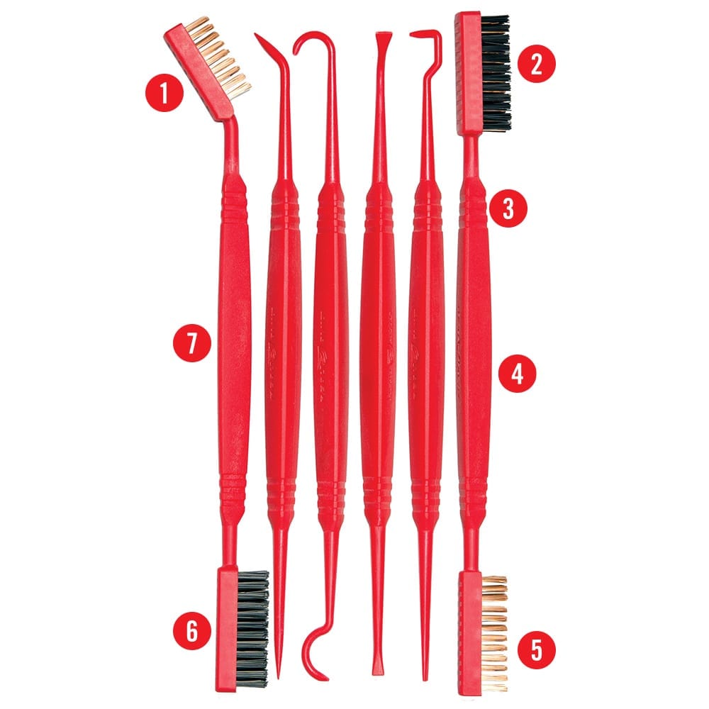 four different types of toothbrushes with instructions