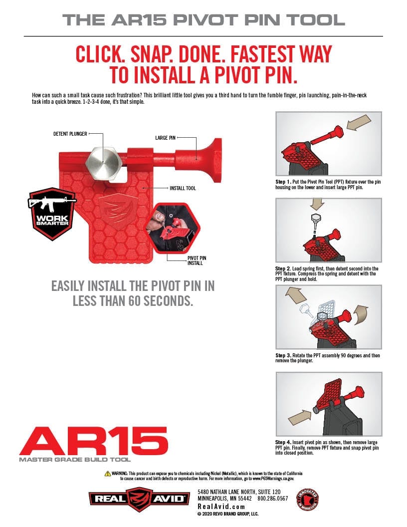 the instructions for how to use an ar - 15 pin tool