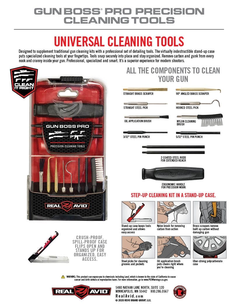 the gun cleaning tool kit contains all the tools needed to clean guns
