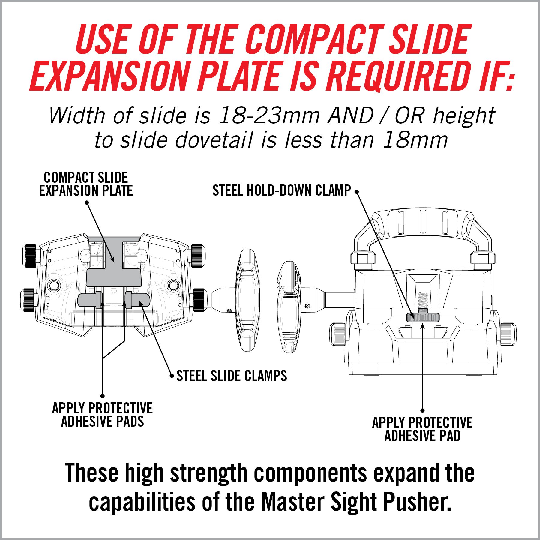 the diagram shows how to use the compact slide