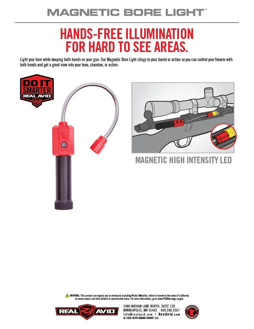the instructions for how to use a magnetic bore light