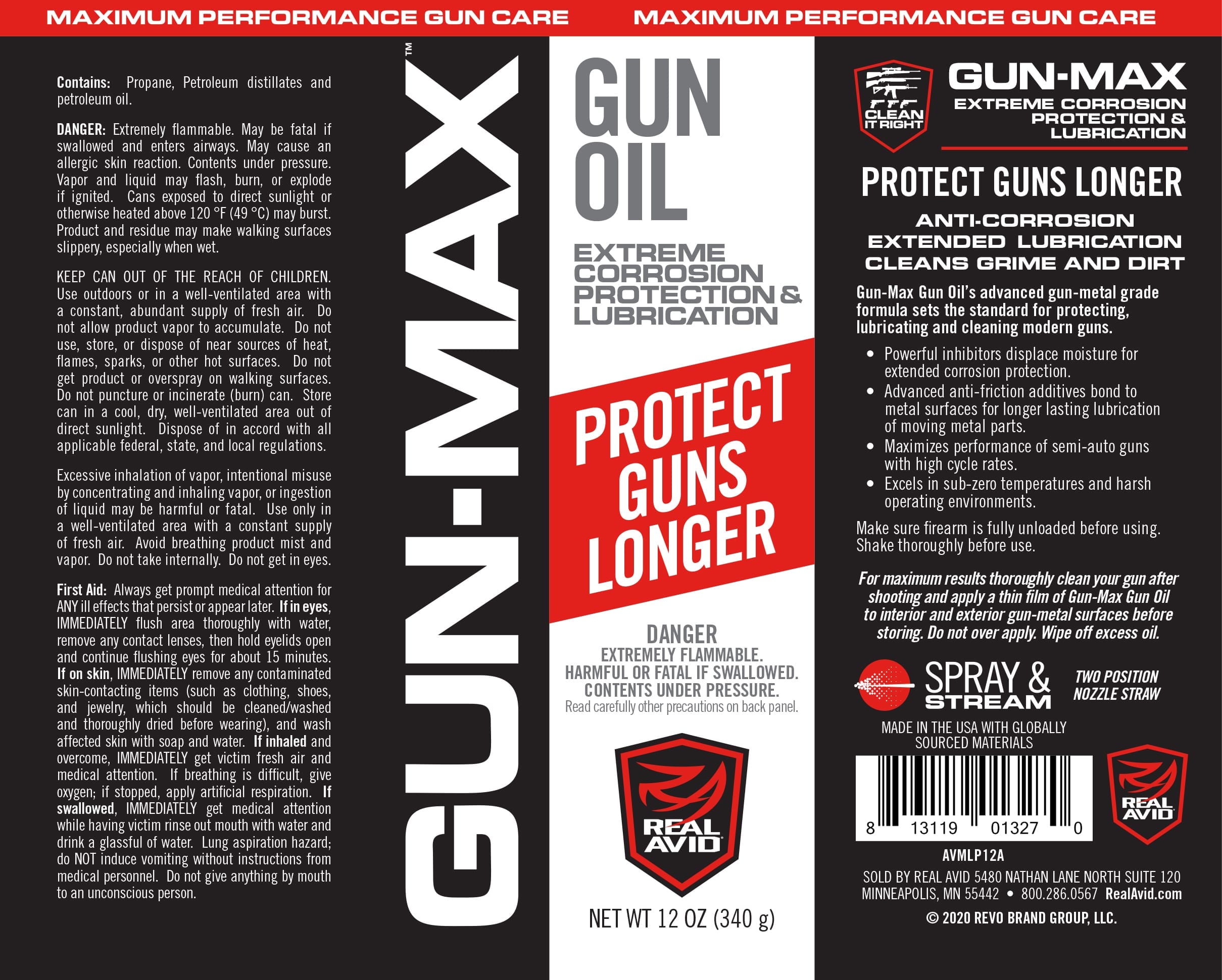 the label for sunwax gun oil