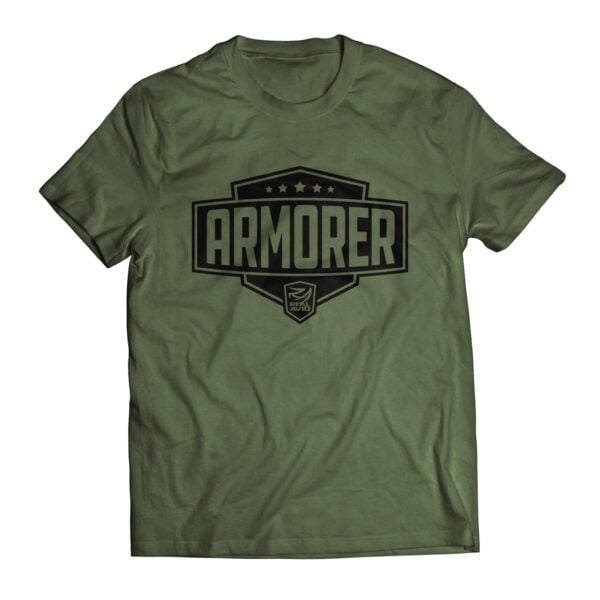 an army green t - shirt with the word armored on it