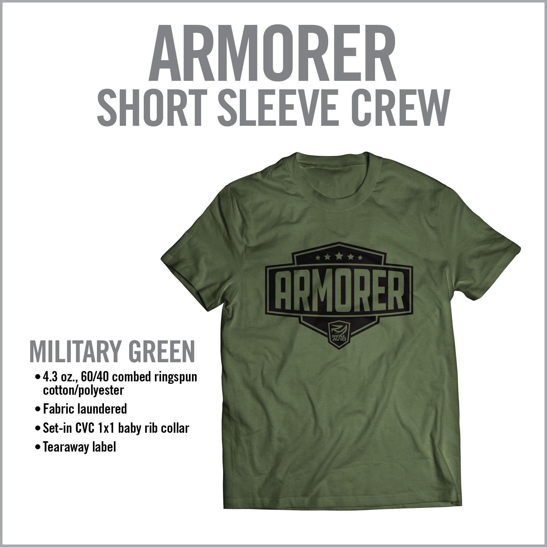 an army green shirt with the words armor on it