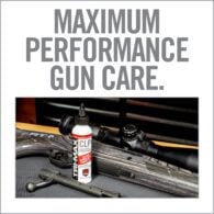 an advertisement for a gun care product with the words maximum performance gun care