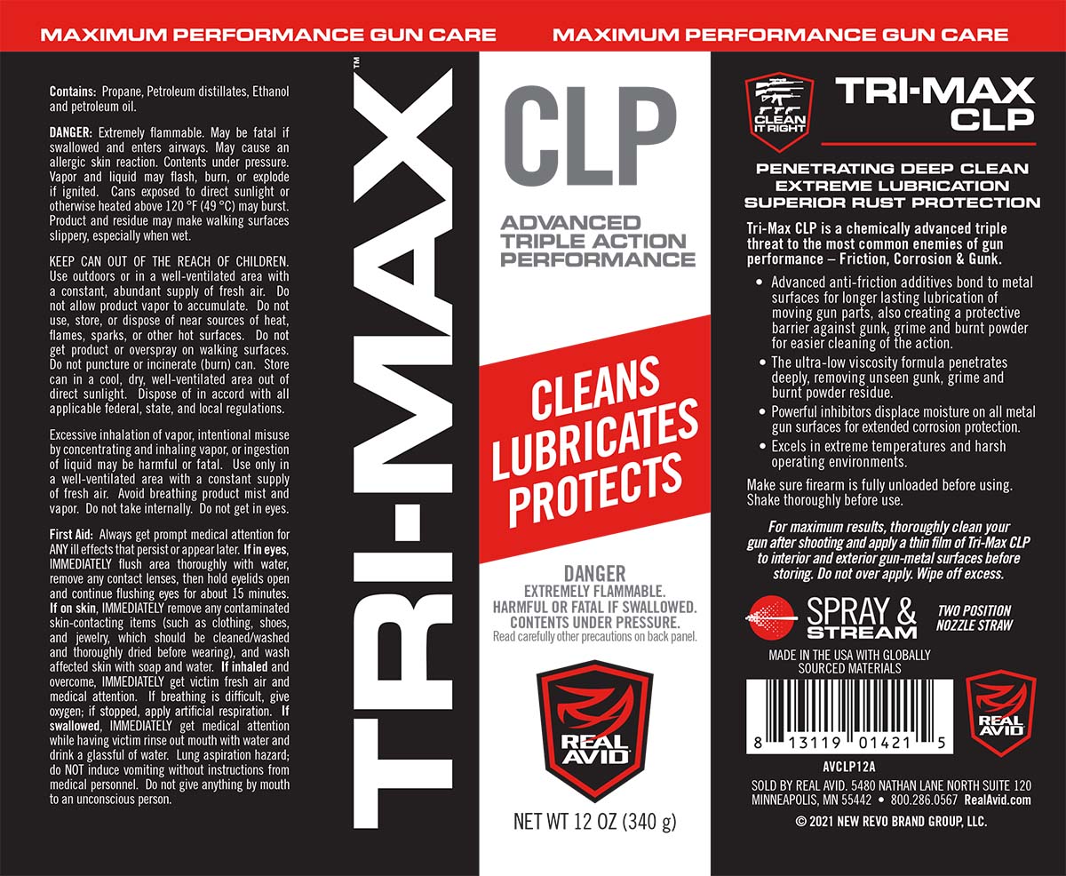 the back of a bottle of tri - max clp