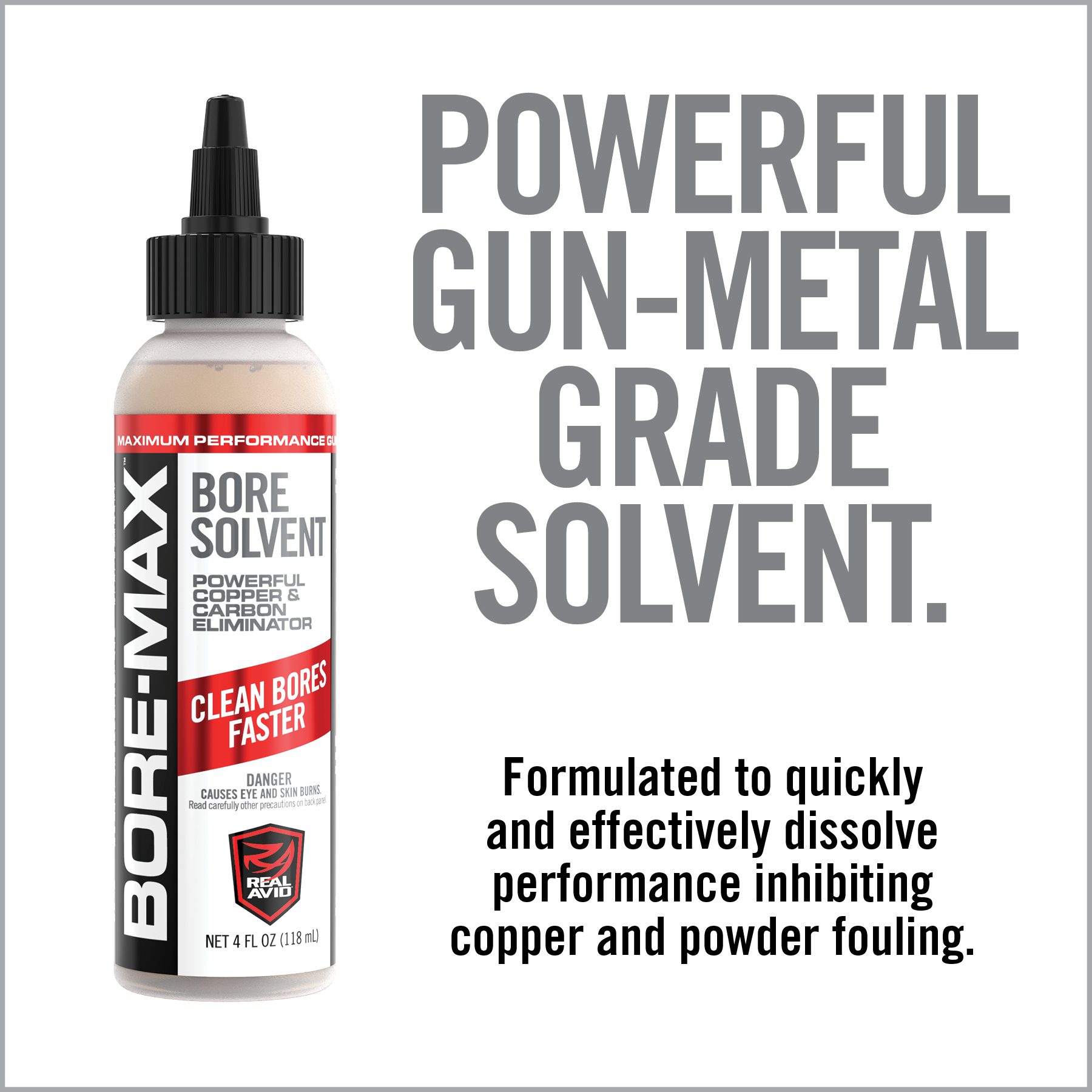 a bottle of gun metal grade solution with the caption below it