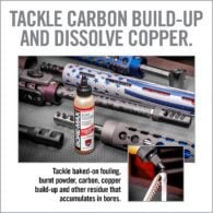 an advertisement for tackle carbon build - up and dissolve copper