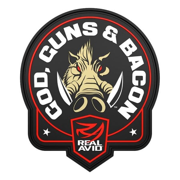 the logo for guns and bacon
