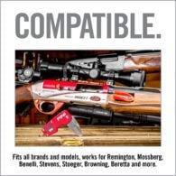 an advertisement for a gun shop with guns and tools