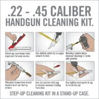 instructions for how to use a hand gun cleaning kit