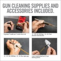 the instructions for how to use a gun cleaning supplies and accessories included