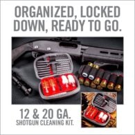 the gun cleaning kit is organized, locked down, ready to go