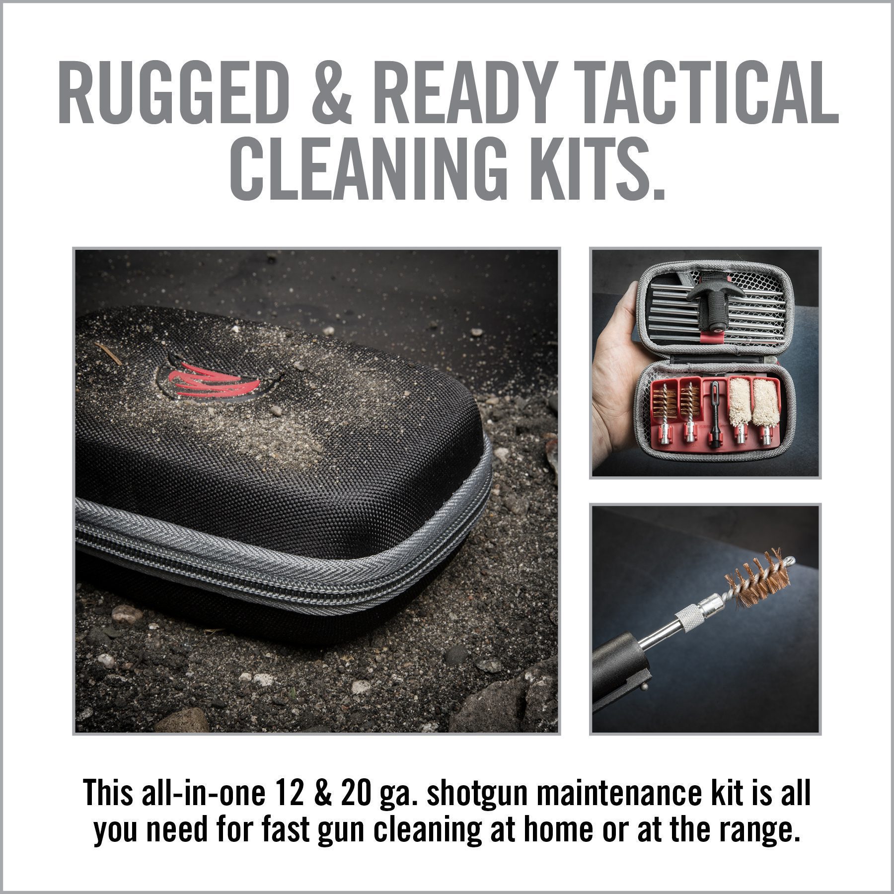 an advertisement for rugged and ready practical cleaning kits
