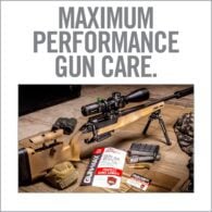 an advertisement for a gun shop with the words maximum performance gun care