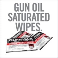 an advertisement for gun oil that says gun oil saturated wipes