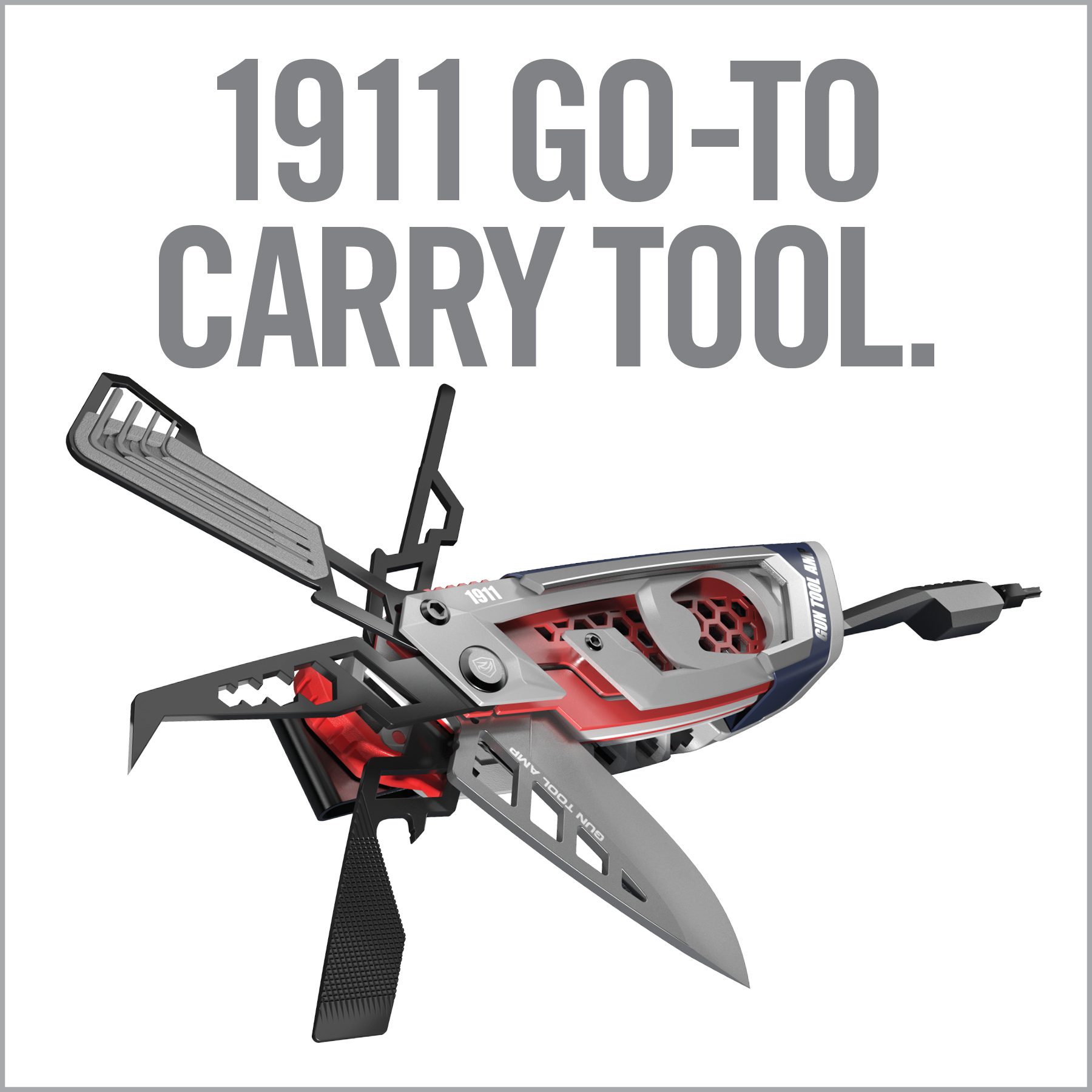 an advertisement for a knife sharpener with the words 1911 go - to carry tool