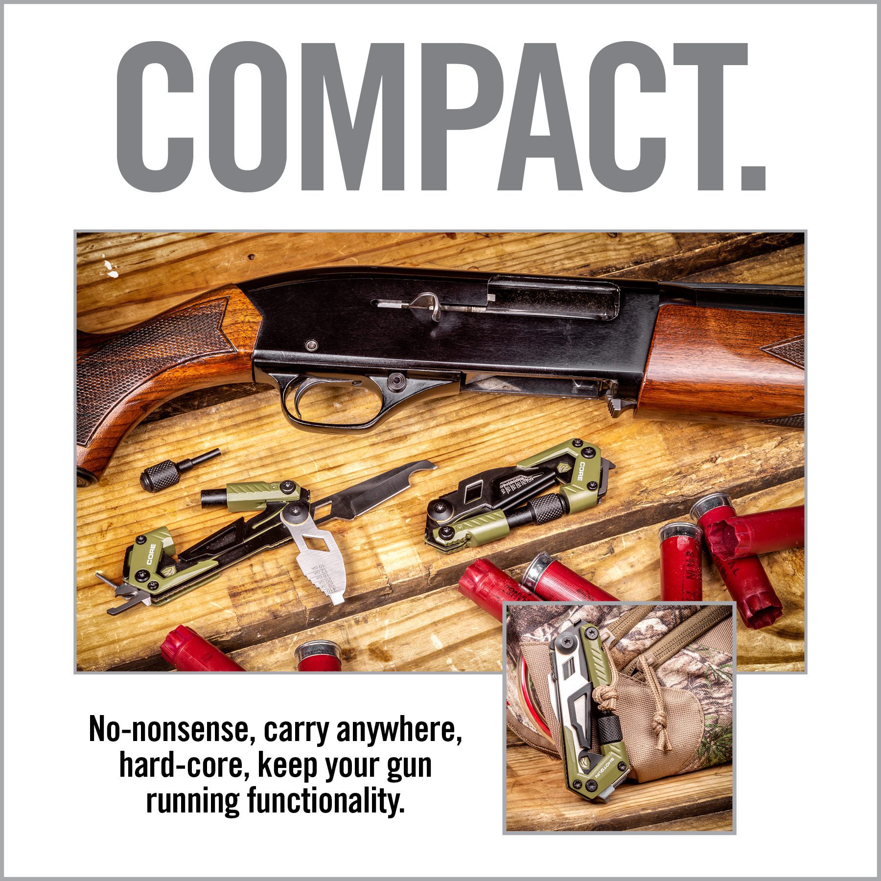 a magazine cover with guns and knives on it