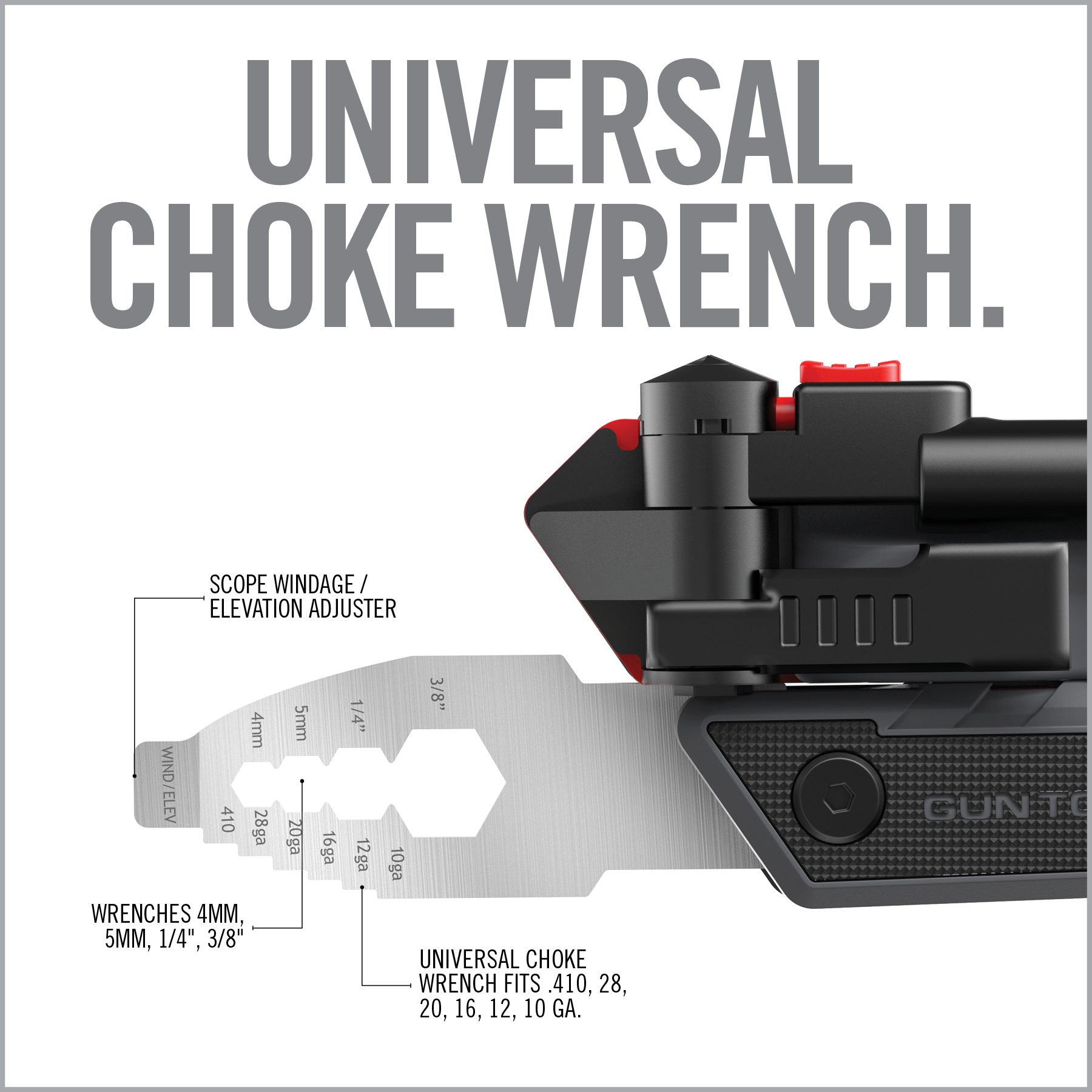 the universal choke wrench is shown with measurements