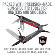 a pair of scissors with the words gun - specific tools for hunters and shooters
