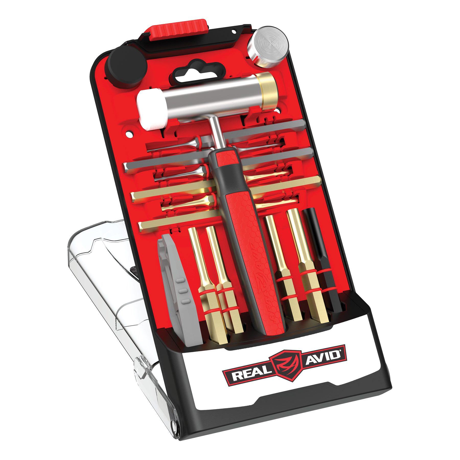 a tool set in a case with tools inside