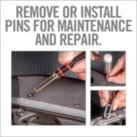 the instructions for removing or installing pins on a motorcycle