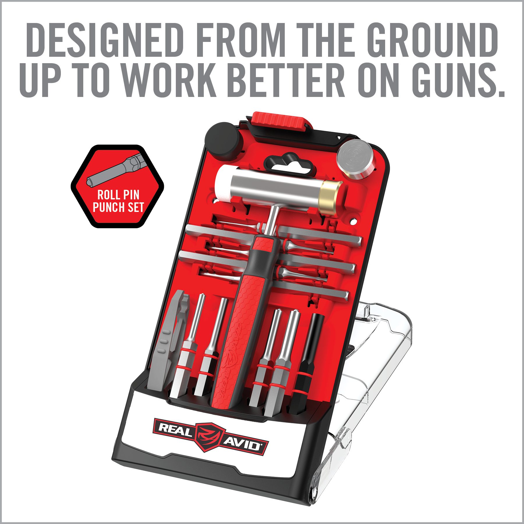 a red tool kit with tools in it