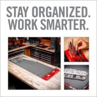 a poster with the words stay organized work smarter