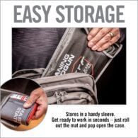 a man holding a bag with the words easy storage
