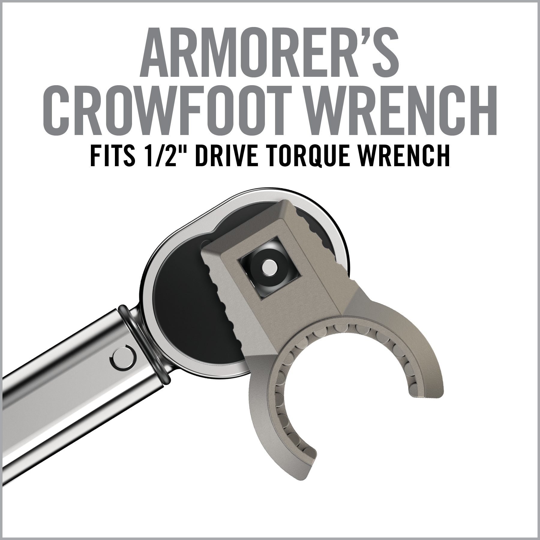 a wrench with the words armor's crowfoot wrench