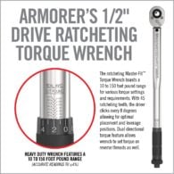 an advertisement for the new product, armorers 12 drive ratcheting torque wrench