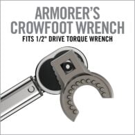 an advertisement for a tool wrench with the words armor's crowfoot wrench