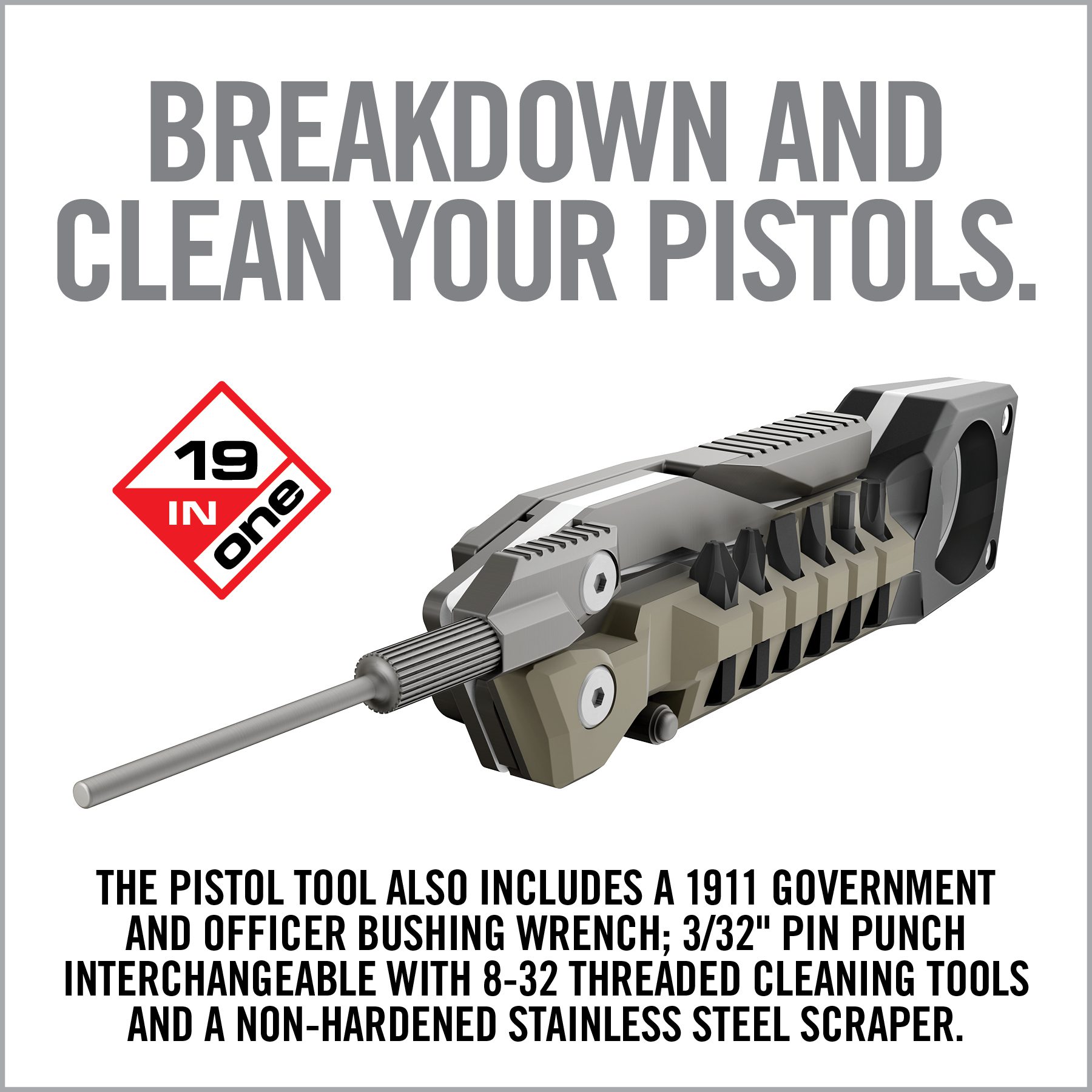 an advertisement for a gun cleaning machine