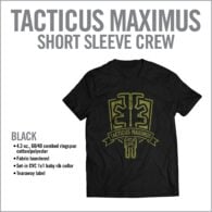 a black ts shirt with yellow lettering on it