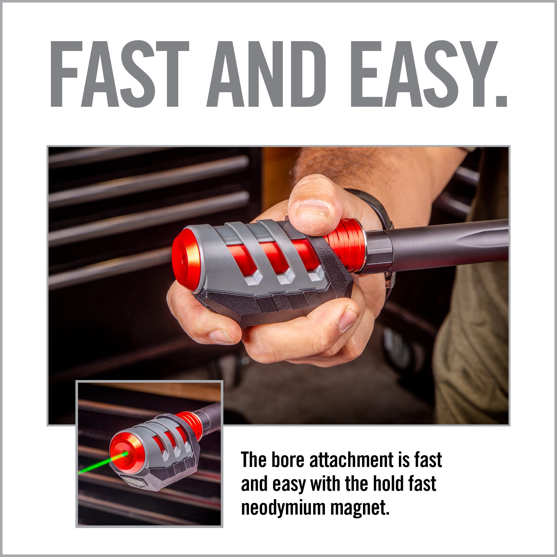 an advertisement for a fast and easy tool