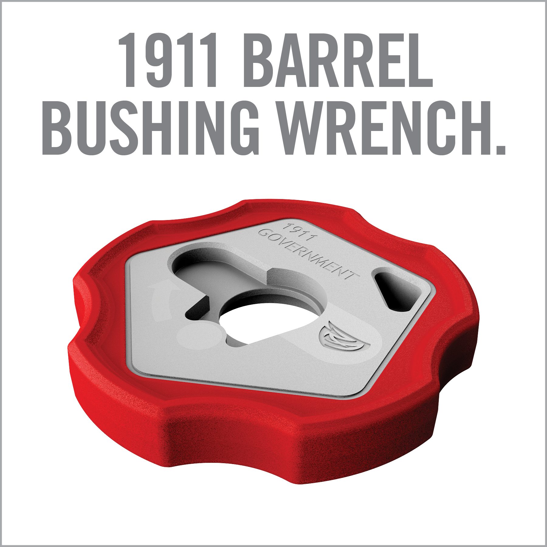 an advertisement for a bushing wrench with the words, 1911 barrel bushing wrench