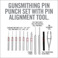 a diagram showing how to use the punch set with pin alignment tool