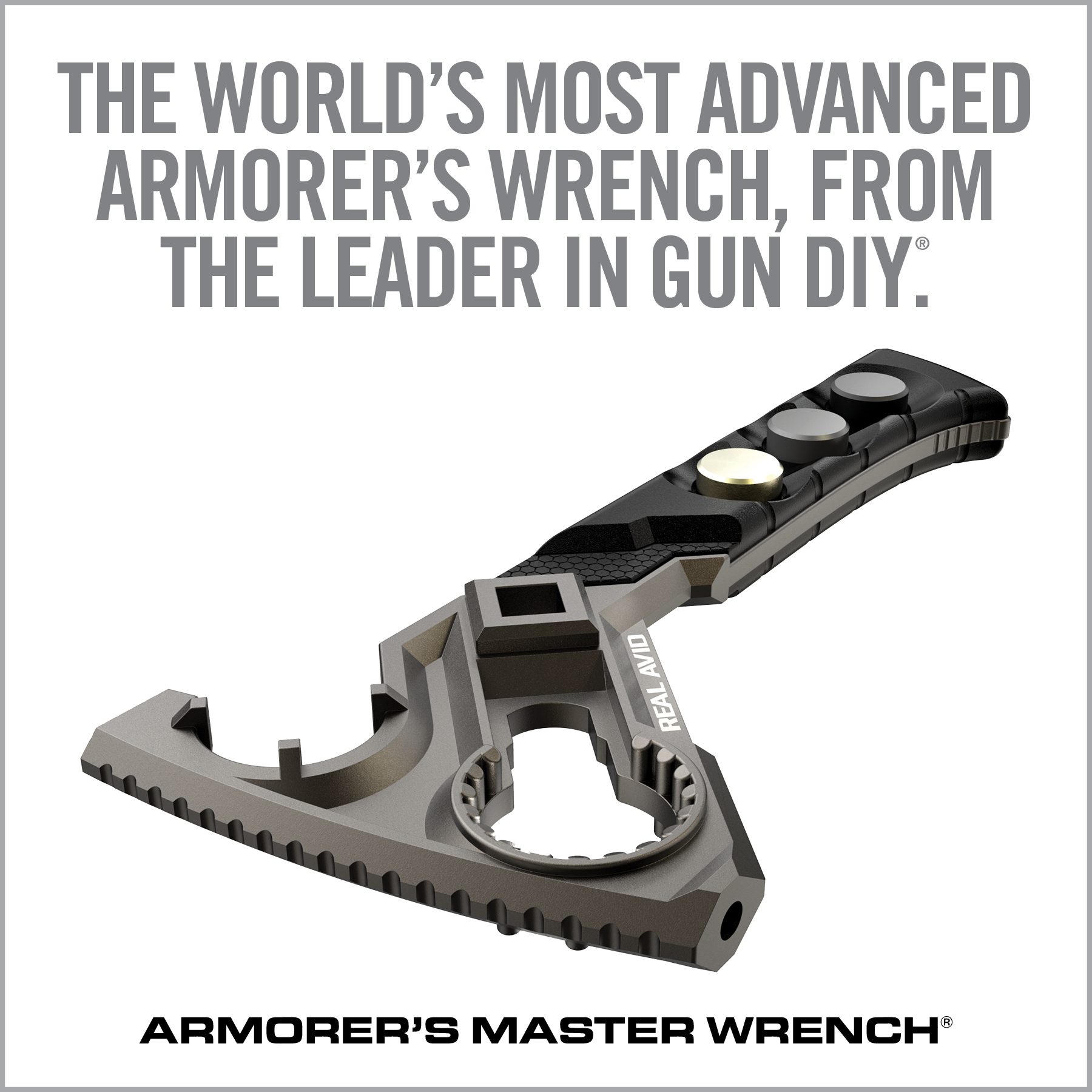 an advertisement for the world's most advanced armorer's wrench from the leader in gun