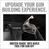 an advertisement for a gun building experience