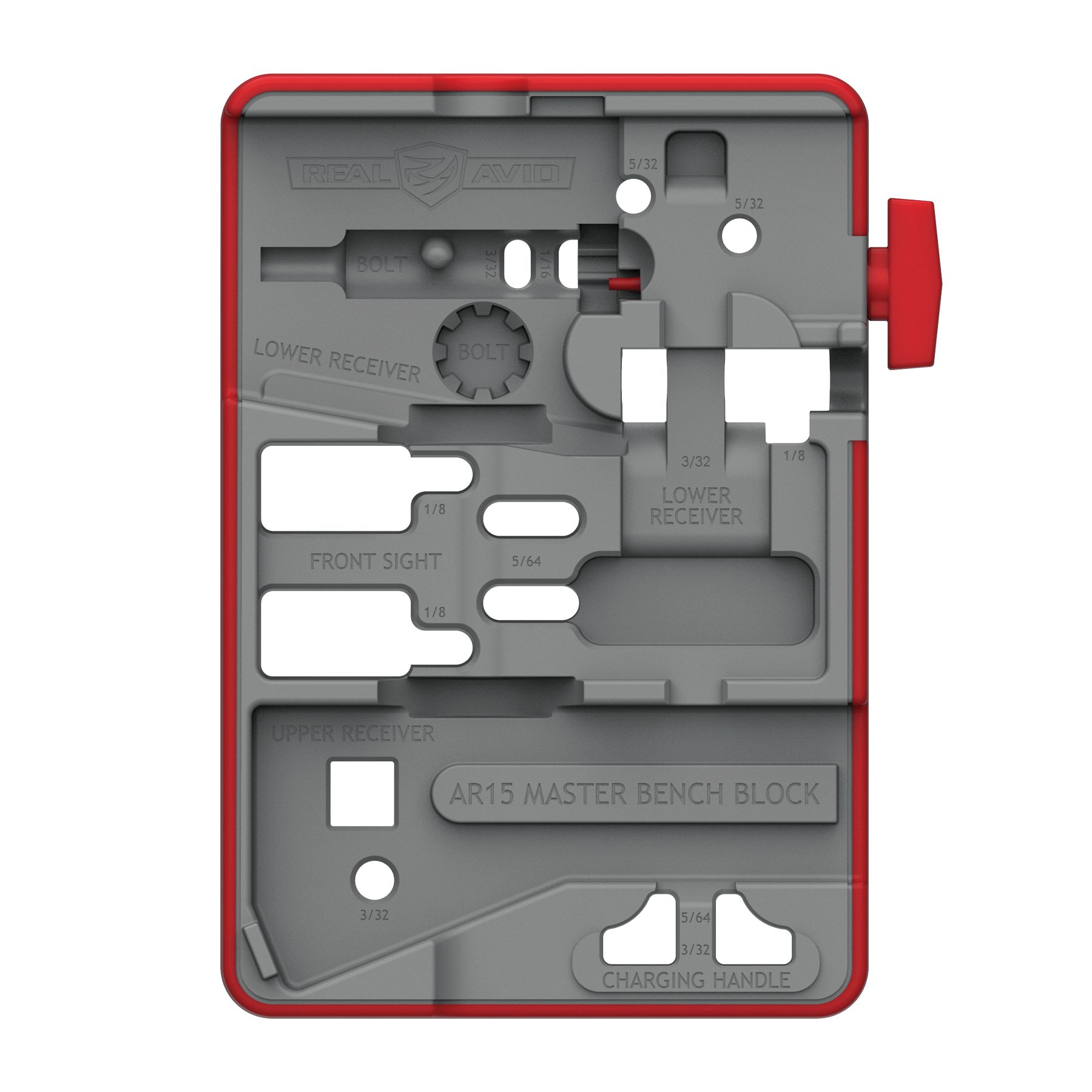 a red and gray device case with holes in it