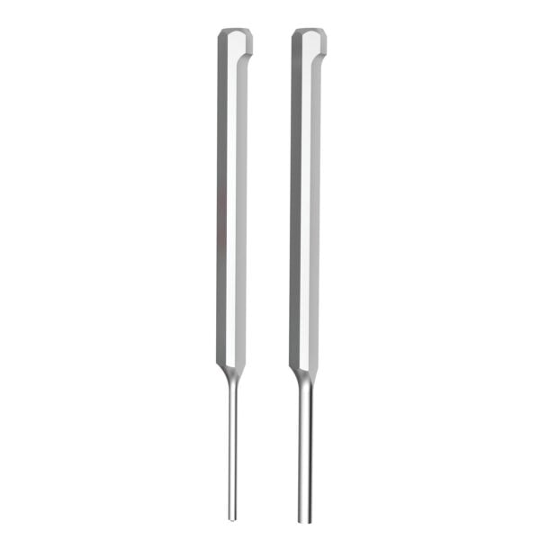 two metal handles on a white background