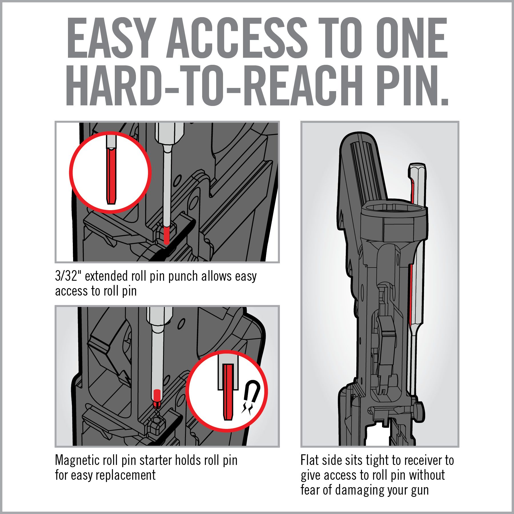 instructions for how to attach a hard - to - reach pin