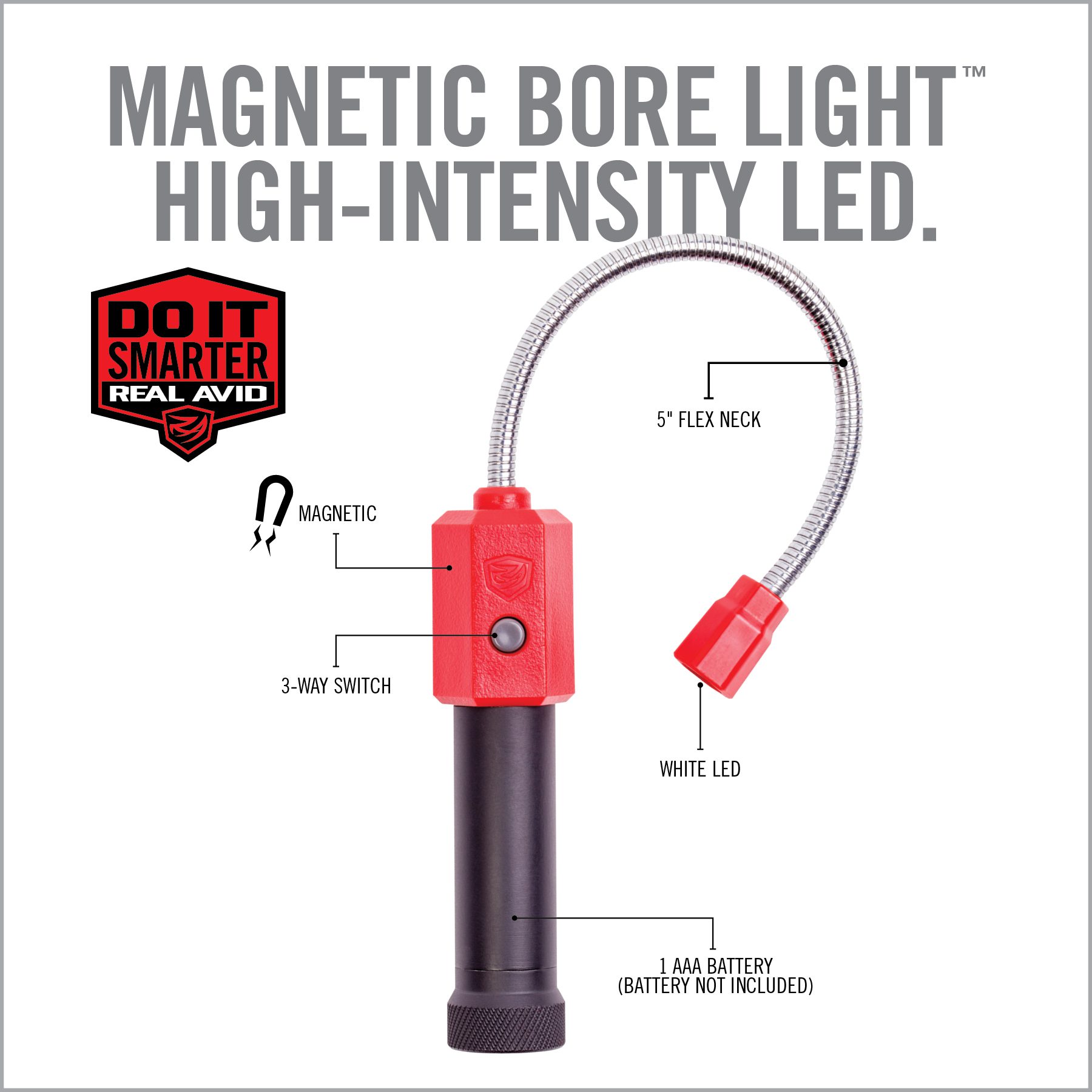 the magnetic bore light is shown with instructions