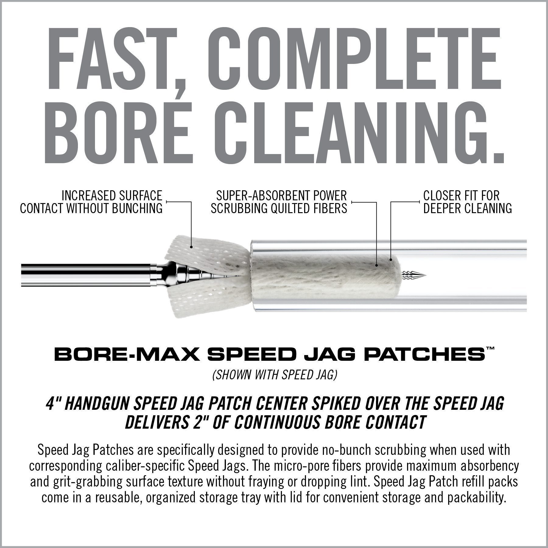 the instructions for how to use bore max speed jag patches