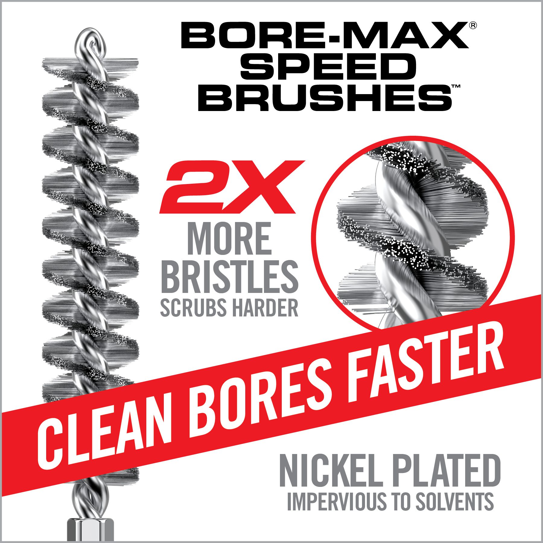 a poster advertising two more bristles scrubs faster